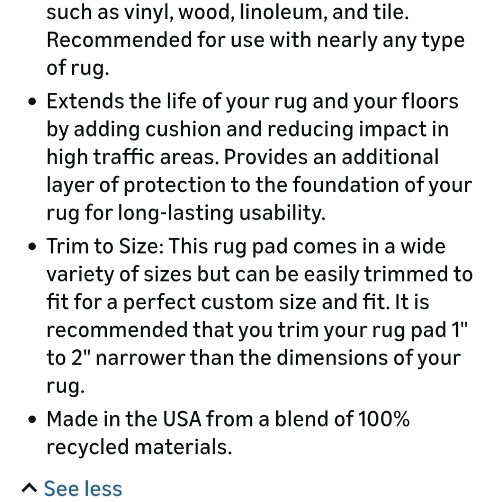 New 3 X 5 Antislip Rug Pad For Home Cut To Size